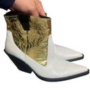 ZARA Trafaluc by  Cowboy Ankle Boots Gold/ White  Womens Size 7.5 Photo 3