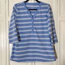 L.L.Bean SALE  blue and white striped cotton top size medium Photo 0