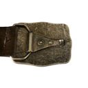 Amanda Smith Vtg  genuine leather chocolate brown cowgirl belt metal buckle Sz L Photo 3