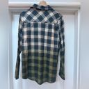 Oddi ODDY - Blue plaid button down flannel with green ombré Photo 1