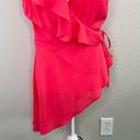 BCBGMAXAZRIA  Coral Pink Asymmetric Peplum Wrap Top Size Small NWT Photo 6