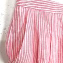 Brooks Brothers  Womens Linen Pleated A-Line Skirt Pink White Stripe Size 10 Photo 5