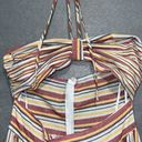 SheIn multi color striped cutout stomach ruffle maxi dress small Photo 1