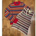 American Eagle  Outfitters Red Wool Striped Multicolor sweater & Vest size medium Photo 12