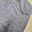 Marine layer  Rory Long Sleeve Ruffle Blouse Cheetah Leopard Print Blue Medium M Photo 10