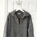 Madewell  Half Zip Collared Ribbed Marled Merino Wool Grey Sweater Dress Large Photo 2