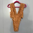 We Are HAH NEW HAH Brown Sugar Cut to the Chase Lace V-neck Lingerie Boho Bodysuit L Photo 3