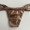 Good American NWT  Foil Ruched Cheeky Bikini Bottom Mocha Foil Size 2 / Medium Photo 6