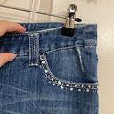 INC  Denim Curvy Fit Flare Leg Bedazzled Jeans Photo 7