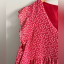 BOUTIQUE Hayden red ditsy floral babydoll dress with flutter sleeves Size L Photo 4