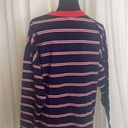 Abound NWT Navy/Red Bold Striped Long Sleeve  Tee Photo 2