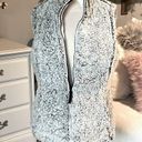 Free Country White Puffer Vest Reversible Charcoal Frosted Sherpa Zip Ski Jacket Womens Small Photo 5