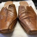 Vera Pelle Authentic Italian leather  slip on heels with stitching Size 8.5 Photo 2