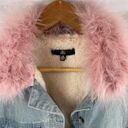 Missguided  Fur Collar Denim Jacket Size 4 Photo 1