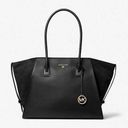 Michael Kors MICHAEL  Avril Extra-Large Leather Top-Zip Tote Bag black gold Photo 0