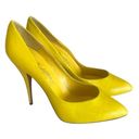 Frederick's of Hollywood  Yellow Leather Heel Pump Shoes Size 7.5 Photo 0