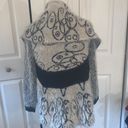 BKE  | Cream+Black Eyelash Yarn Open Front Cardigan Sweater size XS Photo 4