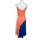 Yumi Kim  Womens Leon Tricolor Colorblock Silk Midi Dress With Tie Belt Size XS Photo 6