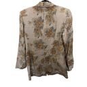 Jennifer Moore VTG  Taupe Floral Watercolor Print  Linen Jacket Blazer Sz… Photo 4