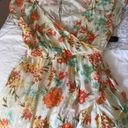 Cleobella  Dress mini size small cotton floral orange cream lined Photo 4