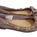 American Eagle  Womens 6.5 Becky Grommet Ballet Flats Taupe Suede Casual Bow Photo 0