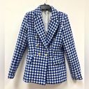Houndstooth 💙💙Double Breasted  Blazer in Blue Photo 3