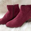 Gianni Bini GB  Sz 9 M Burgundy Red Leather Ankle Booties Boots Nubuck Fall Photo 0