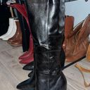 Black Leather High Knee Boots Size 7 Photo 0