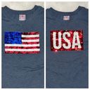 Modern Lux  Sequin Reversible USA American Flag Tank Top Small Photo 1