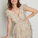 Anthropologie NWT  Love The Label Ines Ivory Floral Tiered Ruffle Mini Dress Photo 4