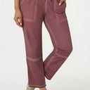 LOGO By Lori Goldstein Pink Distressed Terry Pants Sweats Photo 1