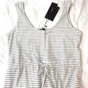 VERO MODA New  Striped Knit Henley Daina Dress Sleeveless Tie Waist Maxi White Photo 12