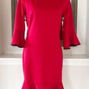 Krass&co NY &  Stretch Red Bell-Sleeve Dress w/Black Trim, Size M Photo 1