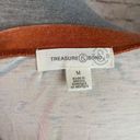 Treasure & Bond  Womens Beige Orange V Neck Tee Short Sleeve T-Shirt Size Medium Photo 5