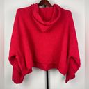 Oak + Fort  Red Cropped Knit Pullover Hoodie Sweater Photo 6