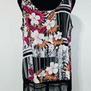 Zac and Rachel  Abstract Floral Fringe Tank Top Sz M Women’s Hawaiian Photo 0