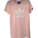 Adidas  Pale Pink Trefoil Logo Short Sleeve Shirt Dress Sz XS Women’s Photo 0