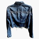 ZARA  Cropped Distressed Jean Jacket Blue Size Medium Photo 1