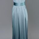 Vera Wang New w/ $199 Tags White  Dusty Blue Formal Maxi Gown Medium 8 Photo 3