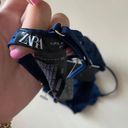 ZARA NWT Navy Blue  silky satin ruched bralette Photo 5