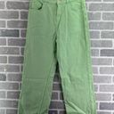 ZARA  High Rise Ribcage Straight Ankle Jeans Lime Green Women’s Size 8 Photo 6