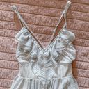 Guess  Baby Blue And White Striped Ruffle Dress Photo 2