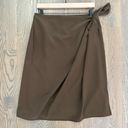 Christian LaCroix Paris Pret-a-Porte Wool Faux Wrap Pencil Skirt Brown 10 Photo 0