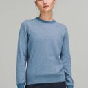 Lululemon  Silk-Blend Crewneck Pullover Sweater Heathered Soft Denim Size 2 Photo 1