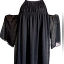 Abercrombie & Fitch  drop shoulder flowey black sheer  lined dress size small Photo 1