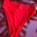 Aerie Red High Cut Cheeky Bikini Bottoms NWT Photo 0