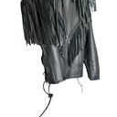 Antelope  Creek Leather Motorcycle Fringed Riding Black Jacket Size Medium Photo 2