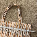 Roberta Roller Rabbit  Mesh Reusable Tote Chevron White Brown Orange One Size Photo 4