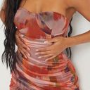 Pretty Little Thing Abstract Print Strapless Dress Photo 2