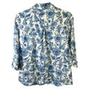 Rachel Zoe  Linen Shirt Womens Small Floral Lightweight 3/4 Sleeve Button Down Photo 1